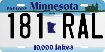 MN license plate 181RAL
