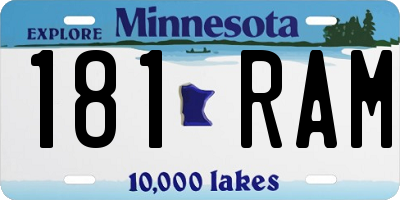 MN license plate 181RAM