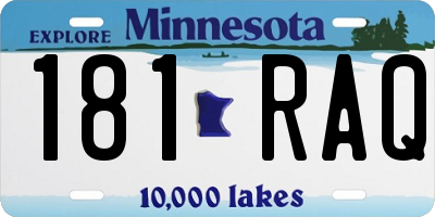 MN license plate 181RAQ