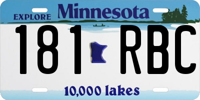 MN license plate 181RBC