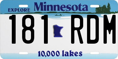 MN license plate 181RDM