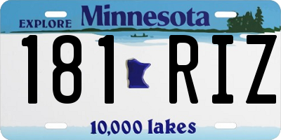 MN license plate 181RIZ