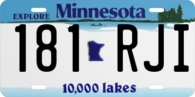 MN license plate 181RJI