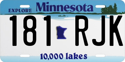 MN license plate 181RJK