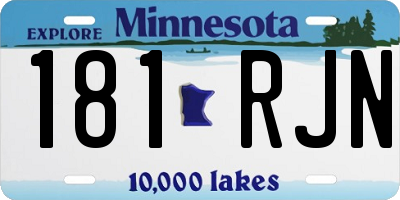MN license plate 181RJN