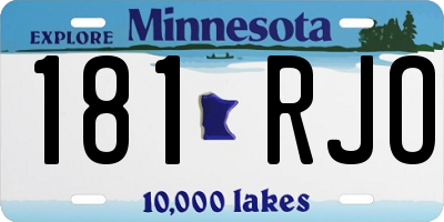 MN license plate 181RJO