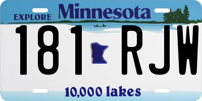 MN license plate 181RJW