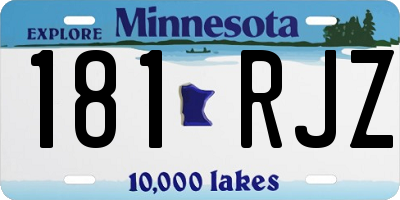 MN license plate 181RJZ