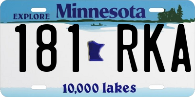 MN license plate 181RKA