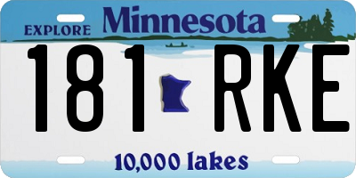 MN license plate 181RKE