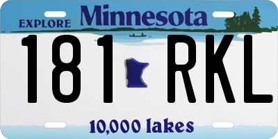 MN license plate 181RKL