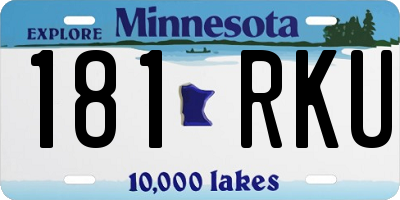 MN license plate 181RKU