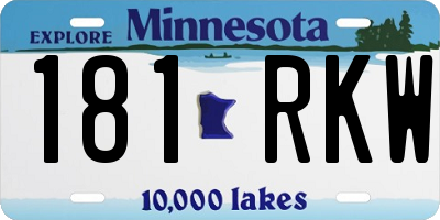 MN license plate 181RKW