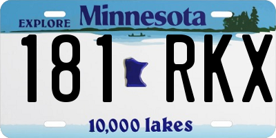 MN license plate 181RKX