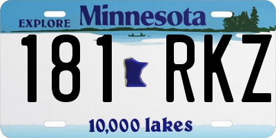 MN license plate 181RKZ