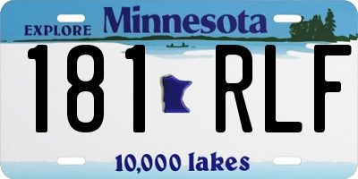 MN license plate 181RLF