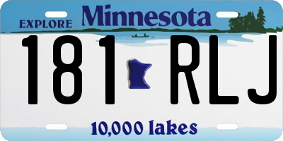 MN license plate 181RLJ