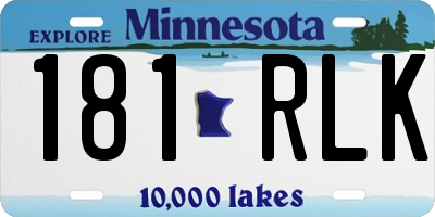 MN license plate 181RLK