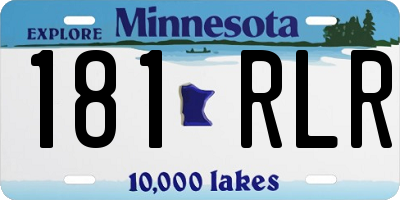 MN license plate 181RLR