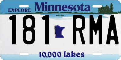 MN license plate 181RMA