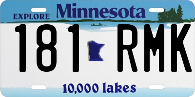 MN license plate 181RMK
