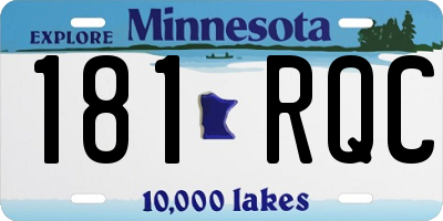 MN license plate 181RQC