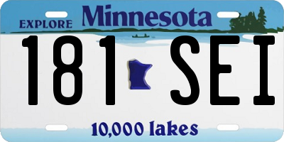 MN license plate 181SEI