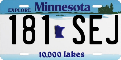 MN license plate 181SEJ