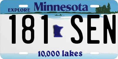 MN license plate 181SEN