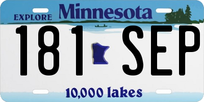 MN license plate 181SEP
