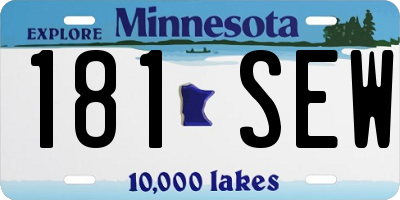 MN license plate 181SEW