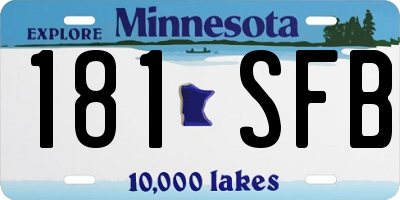 MN license plate 181SFB