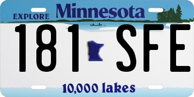 MN license plate 181SFE