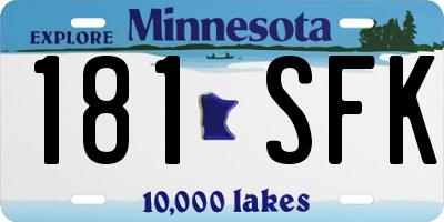 MN license plate 181SFK