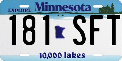 MN license plate 181SFT