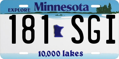MN license plate 181SGI