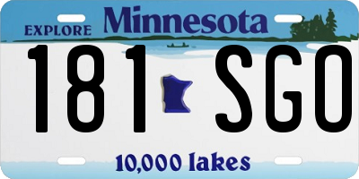 MN license plate 181SGO