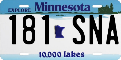 MN license plate 181SNA