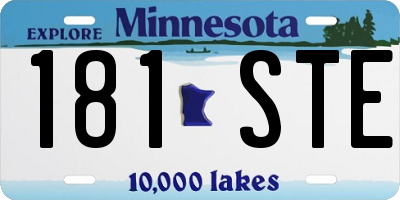 MN license plate 181STE