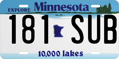 MN license plate 181SUB