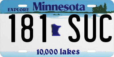 MN license plate 181SUC
