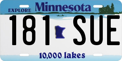 MN license plate 181SUE