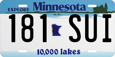 MN license plate 181SUI