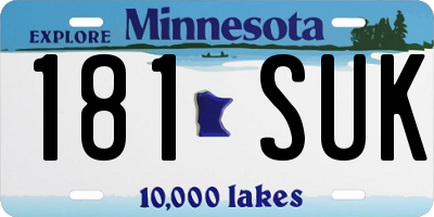 MN license plate 181SUK