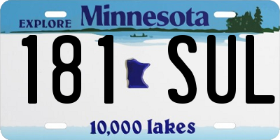 MN license plate 181SUL