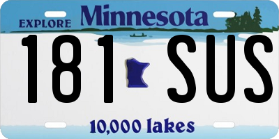 MN license plate 181SUS