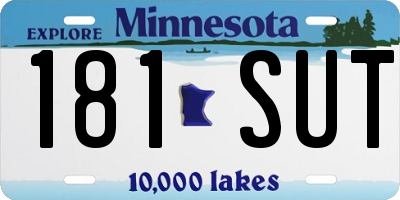 MN license plate 181SUT