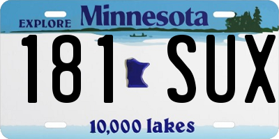 MN license plate 181SUX