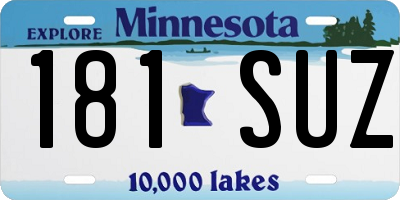 MN license plate 181SUZ