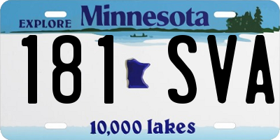 MN license plate 181SVA